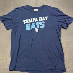Tampa Bay Rays Mlb Baseball Team Logo Graphic Tee Navy Blue Majestic
